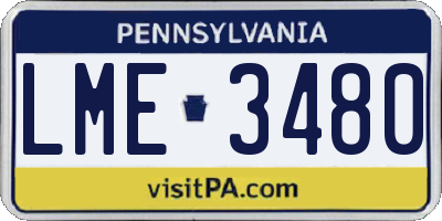 PA license plate LME3480