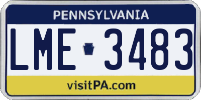 PA license plate LME3483
