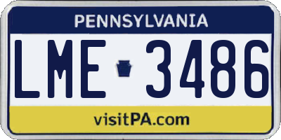 PA license plate LME3486