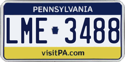 PA license plate LME3488
