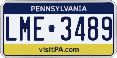 PA license plate LME3489