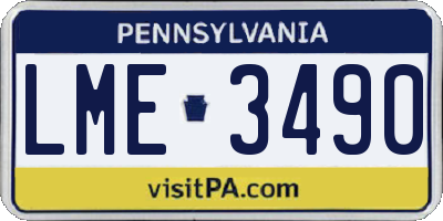 PA license plate LME3490