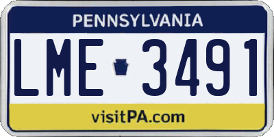 PA license plate LME3491