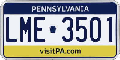 PA license plate LME3501