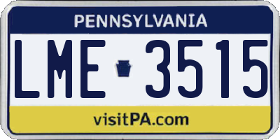 PA license plate LME3515