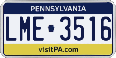 PA license plate LME3516