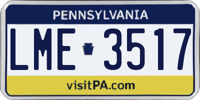 PA license plate LME3517