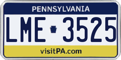 PA license plate LME3525
