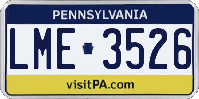 PA license plate LME3526