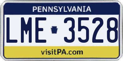 PA license plate LME3528