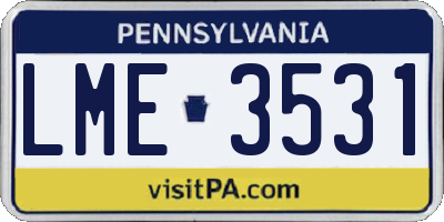 PA license plate LME3531