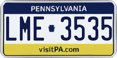 PA license plate LME3535
