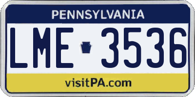 PA license plate LME3536