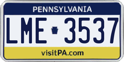 PA license plate LME3537