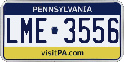 PA license plate LME3556