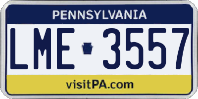 PA license plate LME3557