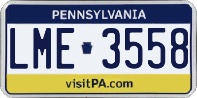PA license plate LME3558