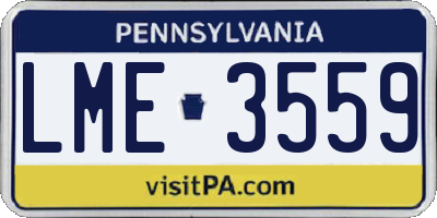 PA license plate LME3559