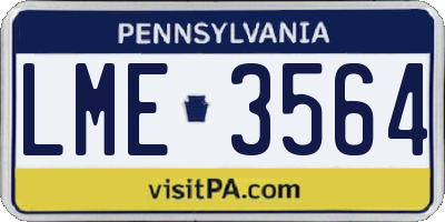 PA license plate LME3564