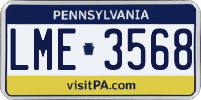PA license plate LME3568
