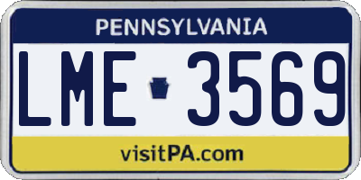 PA license plate LME3569