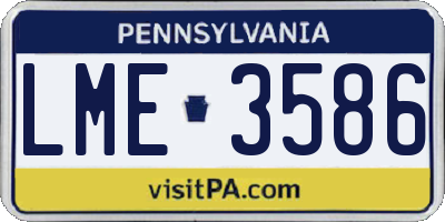 PA license plate LME3586