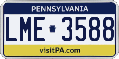 PA license plate LME3588