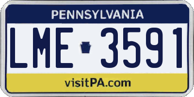 PA license plate LME3591