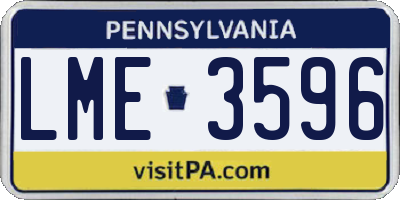 PA license plate LME3596