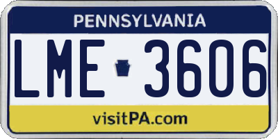 PA license plate LME3606
