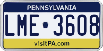PA license plate LME3608
