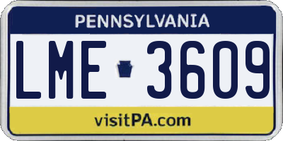 PA license plate LME3609