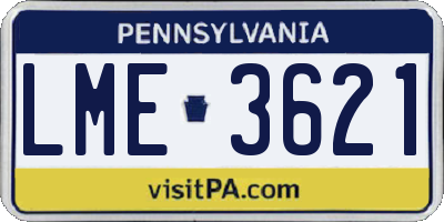 PA license plate LME3621