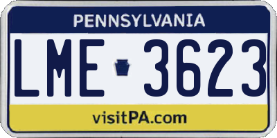 PA license plate LME3623