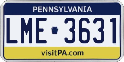 PA license plate LME3631