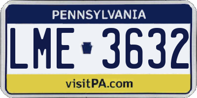 PA license plate LME3632