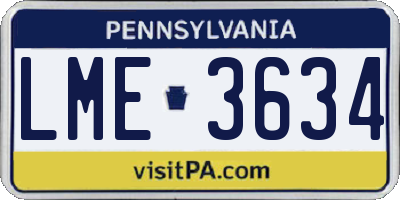 PA license plate LME3634