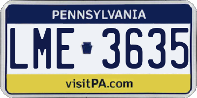PA license plate LME3635