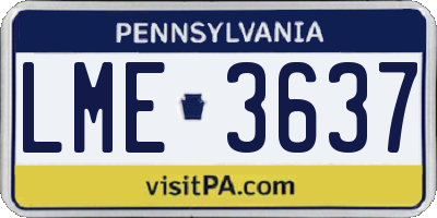 PA license plate LME3637