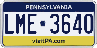 PA license plate LME3640