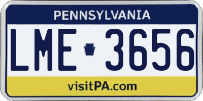 PA license plate LME3656