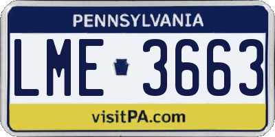 PA license plate LME3663