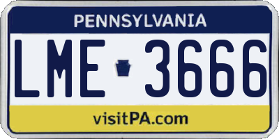 PA license plate LME3666