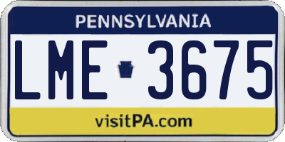 PA license plate LME3675