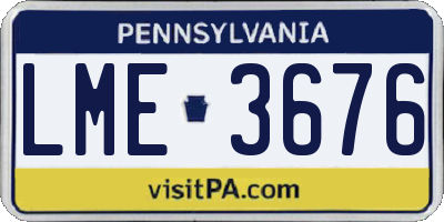 PA license plate LME3676