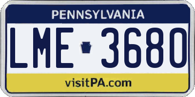 PA license plate LME3680