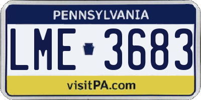 PA license plate LME3683