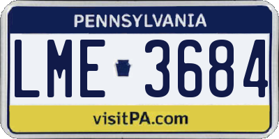 PA license plate LME3684
