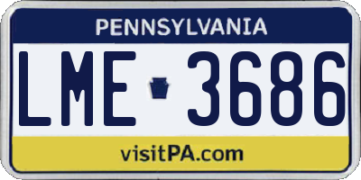 PA license plate LME3686