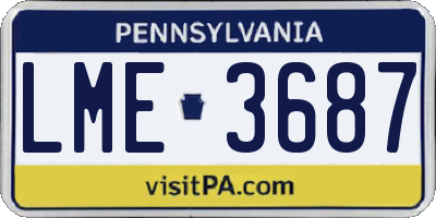 PA license plate LME3687